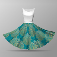 MANDALA pat. 5 / emerald - circle skirt panel