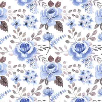 BLUE FLOWERS - Viscose jersey
