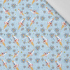 50cm ROCKETS (SPACE EXPEDITION) / ACID WASH LIGHT BLUE - Cotton woven fabric