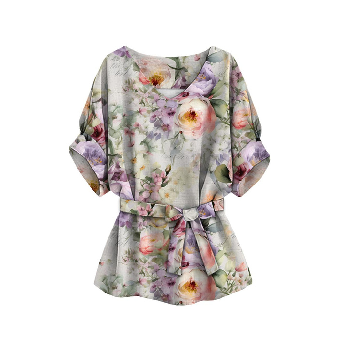 KIMONO BLOUSE - VINTAGE FLOWERS PAT. 15 - sewing set S-M