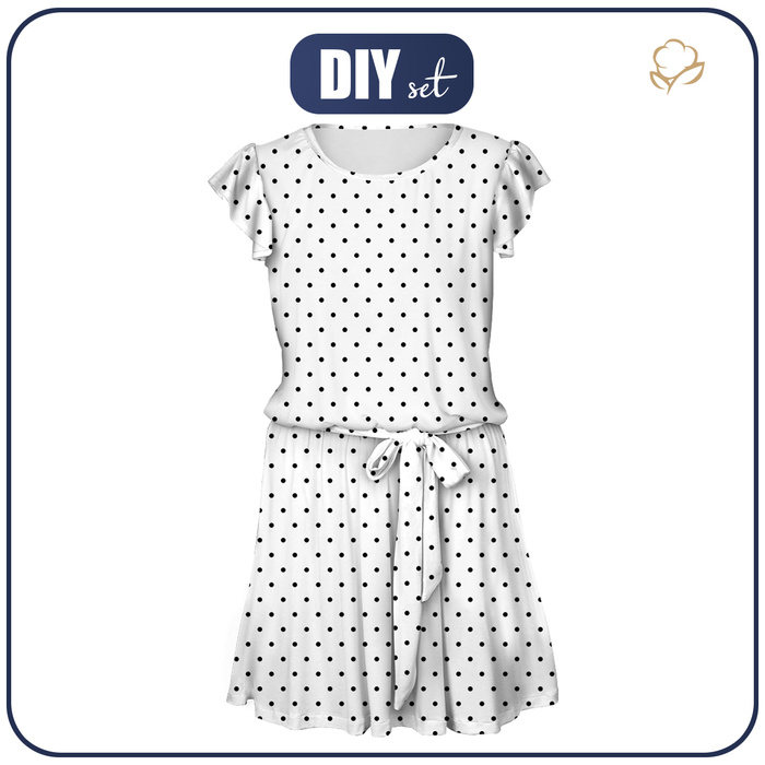 SUKIENKA "EMMA" - POLKA DOTS WZ. 2 - Jersey wiskozowy z elastanem