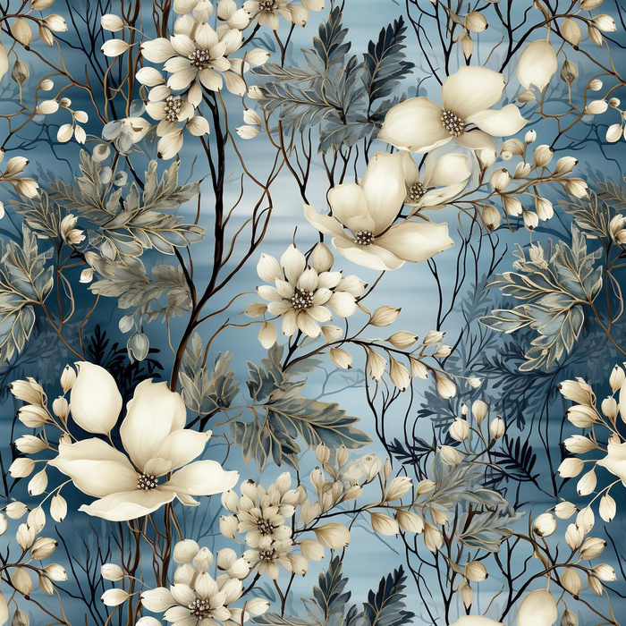 WINTER FLOWERS WZ.5- Polster- Velours