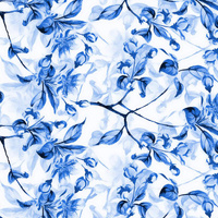 APPLE BLOSSOM pat. 1 (classic blue) - Viscose jersey