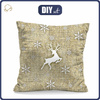PILLOW 45x45 - DEER / jute - Cotton woven fabric - front + back