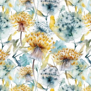 WATERCOLOR DANDELION PAT. 4 - light brushed knitwear