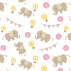 LITTLE ELEPHANTS (ANIMAL GARDEN) - Cotton woven fabric