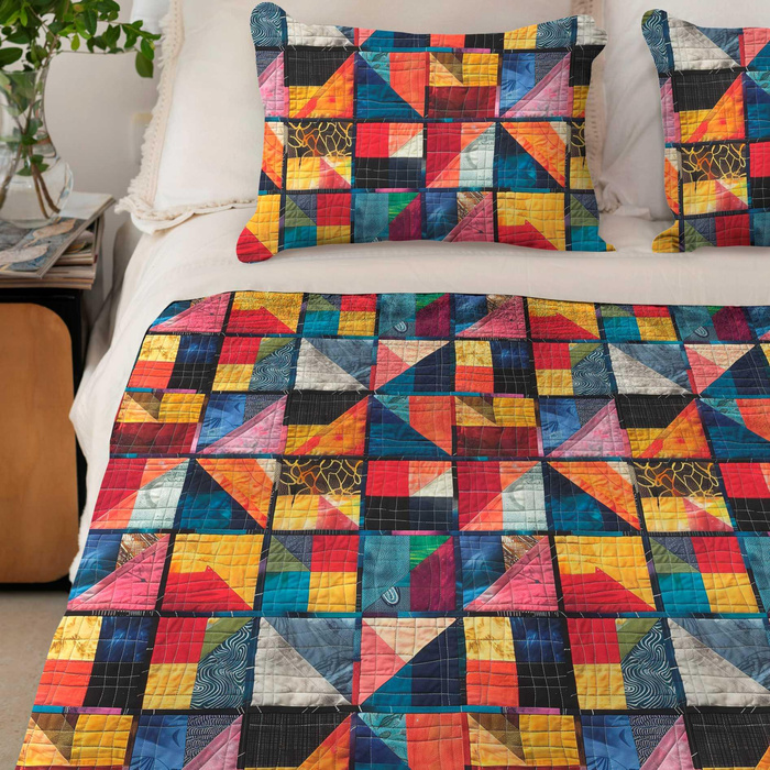 Batik Quilt wz. 4 - brushed knitwear with elastane ITY
