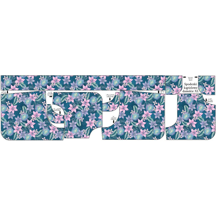 Damskie spodenki kąpielowe - MORSKI ŚWIAT wz. 1 / morski XL