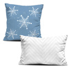 DECORATIVE PILOWS - WHITE SNOWFLAKE / blue
