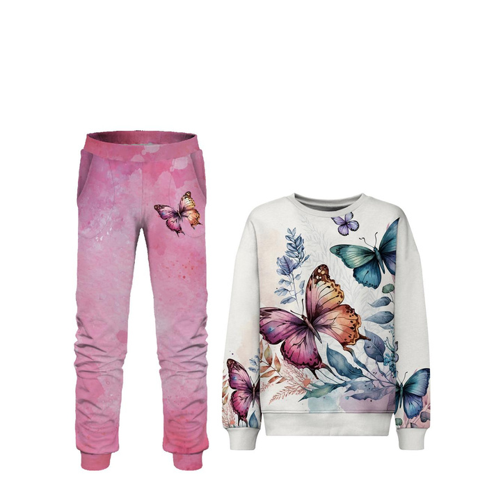 Children's tracksuit (MILAN) - BUTTERFLY PAT. 2 - sewing set (98/104)