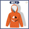 KID'S HOODIE (ALEX) - SMILE / PUMPKINS - looped knit fabric (146/152)