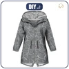 KINDERPARKA (ARIEL) - VERBRANNTE ERDE (weiß) / ACID WASH (grau) - Softshell (122/128)