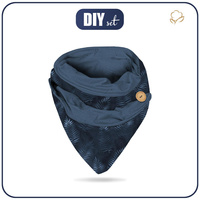 KNOPFSCHAL - BLUE LEAVES M. 2 - Nähset