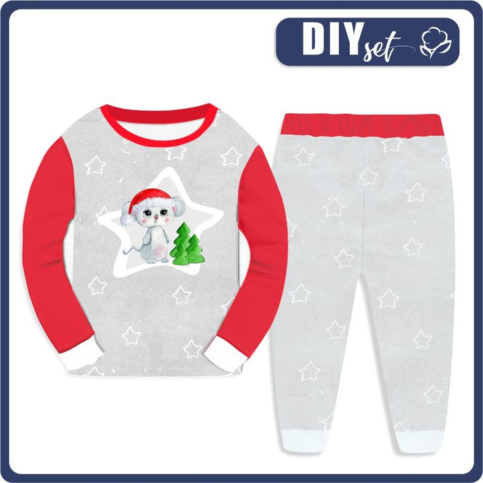 KINDERPYJAMAS "MIKI" - WINTERMAUS BLANKA - Elastische Baumwoll Maschenware (122/128)
