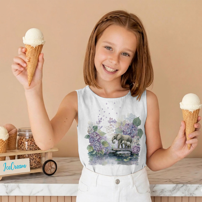 ELEPHANT FAMILY - panel (60cm x 50cm)  bavlněná tkanina