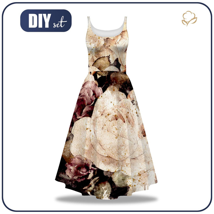 ŠATY "ISABELLE" - WATERCOLOR FLOWERS VZ. 4 - šicí souprava M