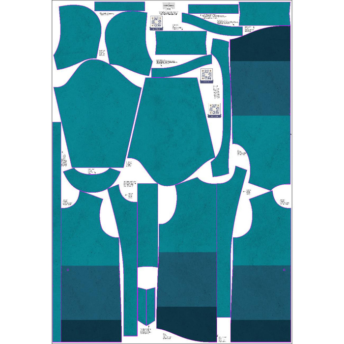 WOMEN'S PARKA (ANNA) - BLUE TRIO - sewing set XXL