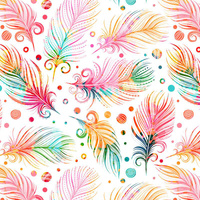 RAINBOW FEATHERS - Viskose-Jersey WE210