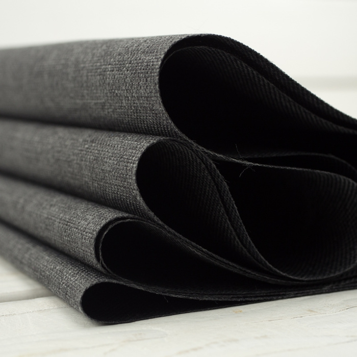 CIEMNOSZARY - tkanina wodoodporna imitująca len