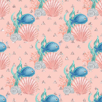 FISCHE UND MUSCHELN (Märchenhafter Ozean) / rosa (PINK)