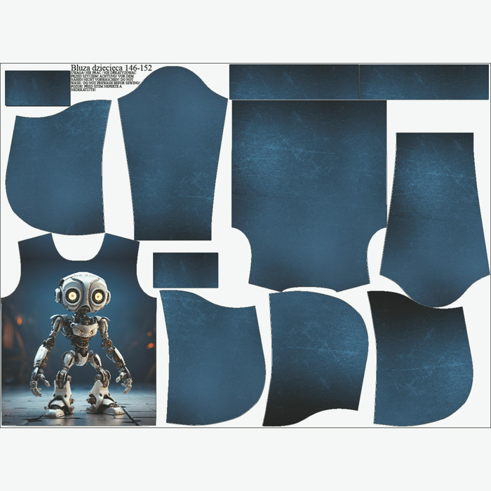 DĚTSKÁ MIKINA S KAPUCÍ (ALEX) - ROBOT-WZ.3 - teplákovina 122/128