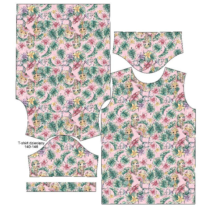 KID’S T-SHIRT- MERMAIDS MIX - single jersey  (140/146)