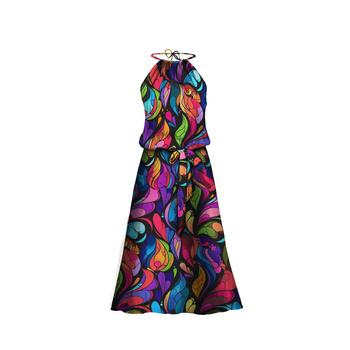 SUKIENKA "DALIA" MAXI - COLORFUL ABSTRACT - zestaw do uszycia