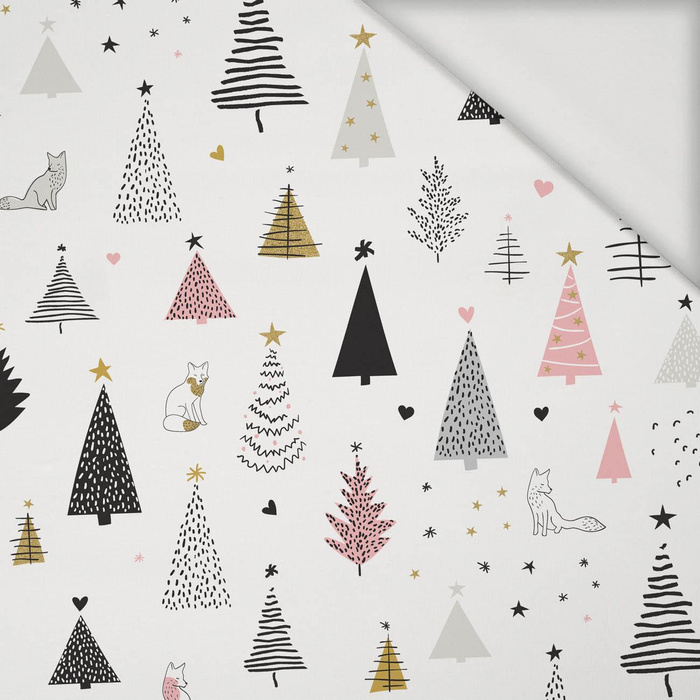 FOXES IN THE CHRISTMAS TREES / rose quartz - Viscose jersey