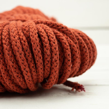 Baumwollkordel - rund, 5mm - ZIEGEL