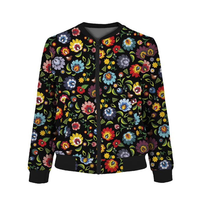 WOMEN’S BOMBER JACKET (KAMA) - LOWICZ FOLKLORE / black - sewing set L