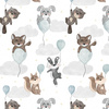 ANIMALS IN CLOUDS pat. 2 - Linen 100%