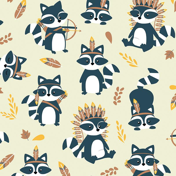 WASCHBÄREN Muster 2 / beige - Baumwoll Webware