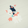 Hund mit Blume (J'adore Paris) / pfirsich - Paneel Sommersweat