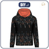 BLUZA DAMSKA (POLA) CLASSIC Z KAPTUREM - LISTKI WZ. 3 / czarny - dzianina pętelkowa ITY XXXL