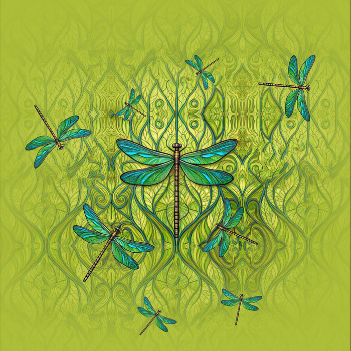 Stained Garden wz. 12 - PANEL (60cm x 50cm)
