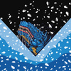 BLUE DRAGON PAT. 2 / black -  PANEL (60cm x 50cm) looped knit fabric with elastane ITY