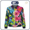 DAMEN BOMBERJACKE (KAMA) - BUNTE BLUMEN M. 2 - Nähset XXL