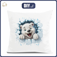 POLŠTÁŘ 45x45 - HAPPY BEAR - Potahový velur - Sada šití