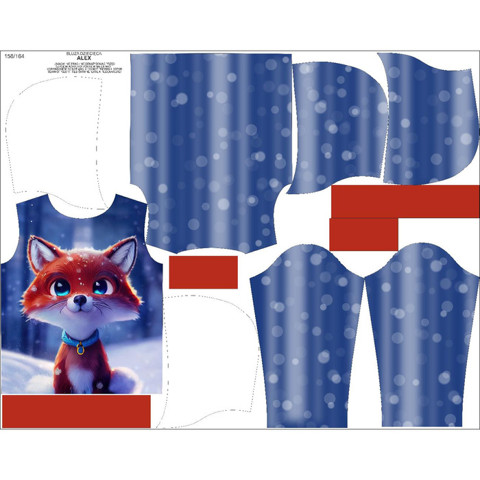 KID'S HOODIE (ALEX) - ANIMATED FOX - sewing set (110/116)