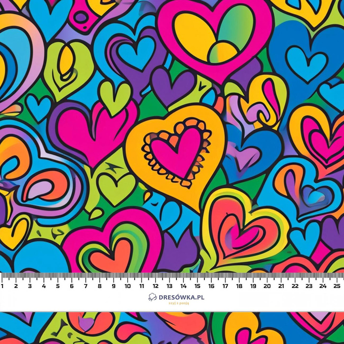 COLORFUL HEARTS - Wasserabweisende Webware