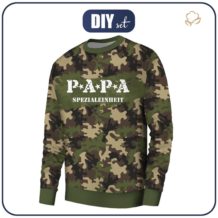 BASIC HERREN SWEATSHIRT (OREGON) - PAPA / CAMOUFLAGE - Nähset M