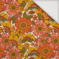 FLOWERS PAPAYA ORANGE WZ. 7 - Woven Fabric for tablecloths