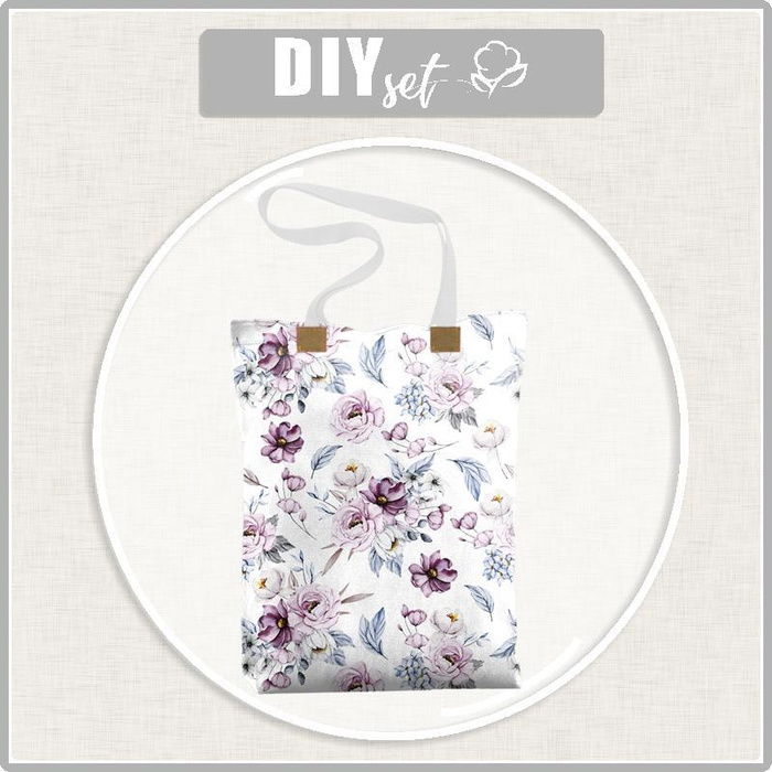 SHOPPER BAG - WATERCOLOR BOUQUET Pat. 2 - sewing set