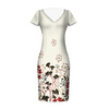 FLOWERS (pattern no. 9) / ecru - dress panel crepe