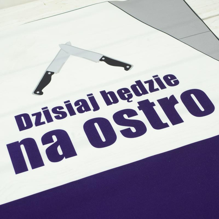 APRON PANEL - CAUTION, HOT! (not only in the kitchen) / knife