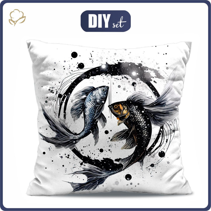 PILLOW 45X45 - PISCES - Cotton woven fabric - sewing set