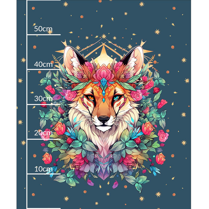 ANIMALS MANDALA wz.8 - panel (60cm x 50cm) SINGLE JERSEY 