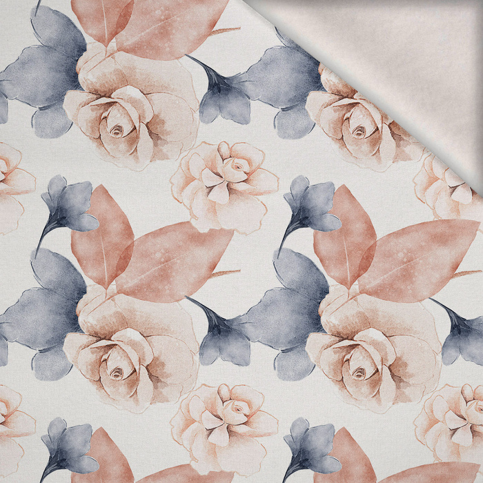 RETRO FLOWERS WZ. 3 - Wintersweat angeraut mit Elastan ITY