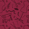 CONTOUR SEWING / viva magenta- Upholstery velour 