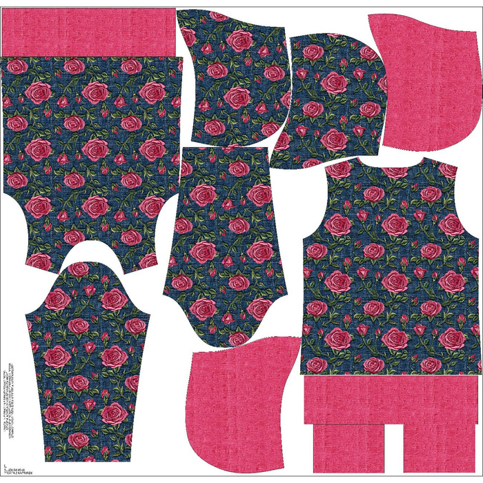 CLASSIC WOMEN’S HOODIE "POLA" (M) - FLOWERS 3D WZ. 10 - sewing set